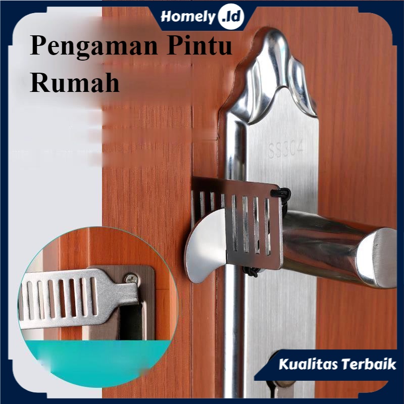 Pengaman Kunci Pintu Portable Door Lock Travel Hotel Apartemen Kos Rumah Kunci Pintu Anti Maling