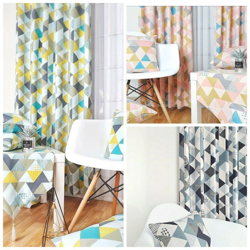 gorden/gordyn korden/hordeng gorden  bridal minimalis motif warna abu, biru, pink