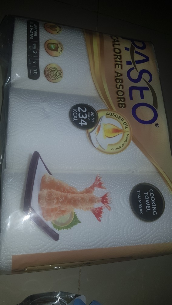 Tisu Dapur Paseo 3 Roll Calorie Absorb 70 Sheet Tissue (no.136)