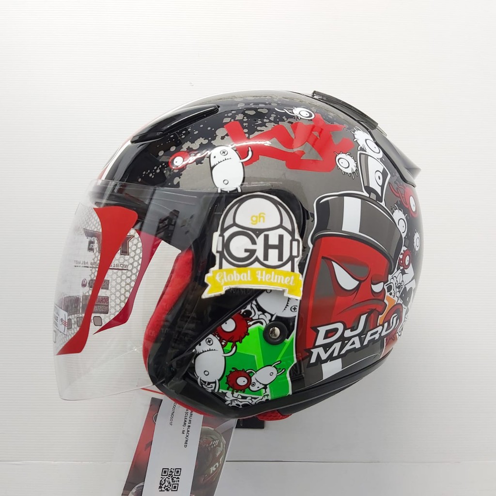kyt dj maru original / helm kyt djmaru motif / kyt djmaru ori-#05 MAROON