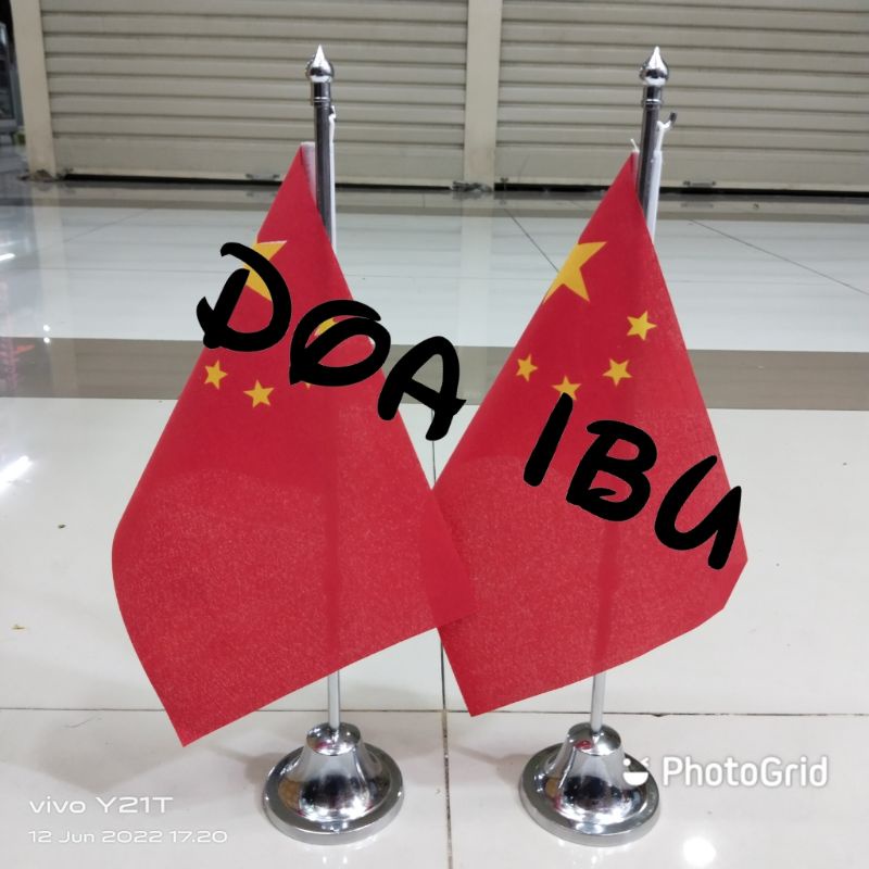 

best seller tiang stenlis meja+bendera CHINA ready stock