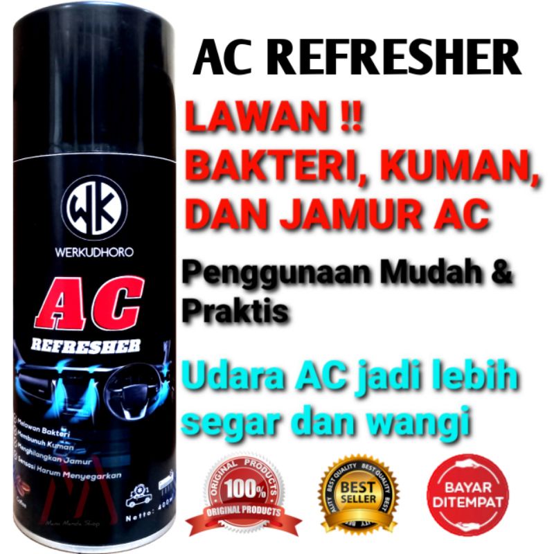 WERKUDHORO AC REFRESHER / PEMBERSIH PENYEGAR AC MOBIL / AC CLEANER MOBIL RUMAH /ANTI BAKTERI - 400ML