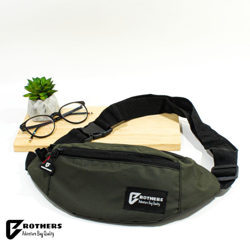 Tas Selempang Pinggang Pria BROTHERS ORI Waterproof WaistBag Pria Anti Air Anti Sobek Premium