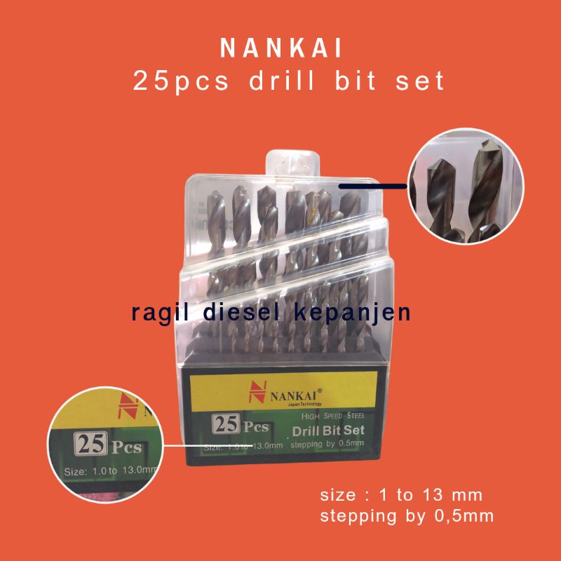 MATA BOR SET NAKAI BESI KAYU HSS 25PCS
