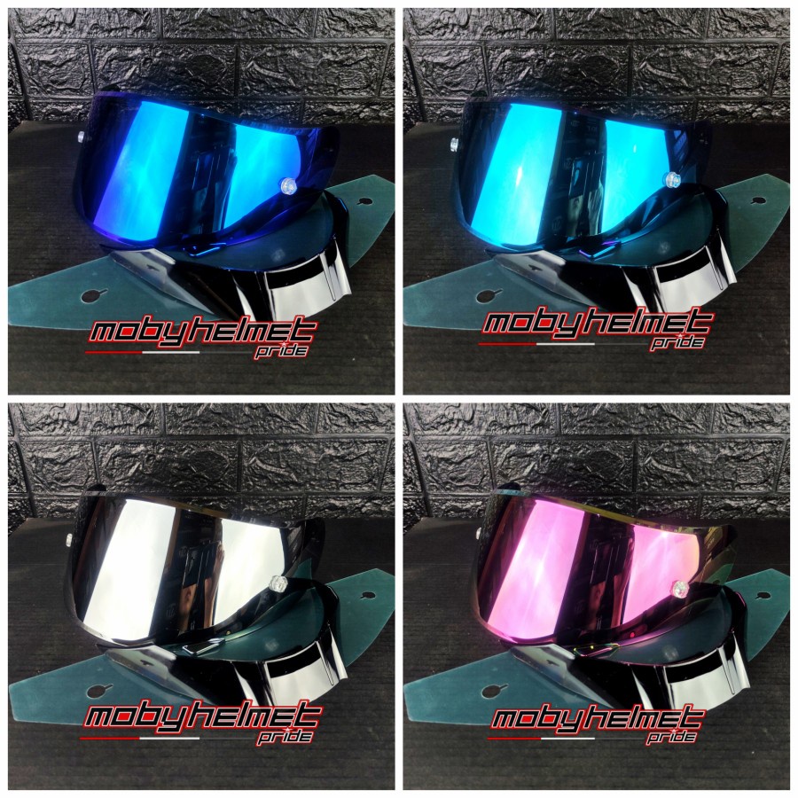 Paket Ganteng - Flat Visor KYT Iridium Falcon FR/ Vendetta 2 - Spoiler - Blue