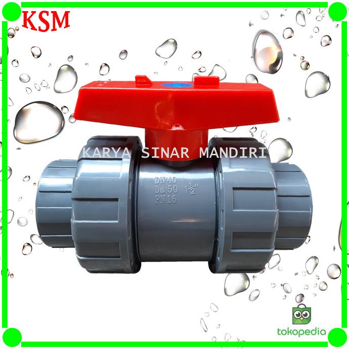 Jual Double Union Ball Valve Pvc 1 1/2 Inch Socket / Ball Valve Water ...