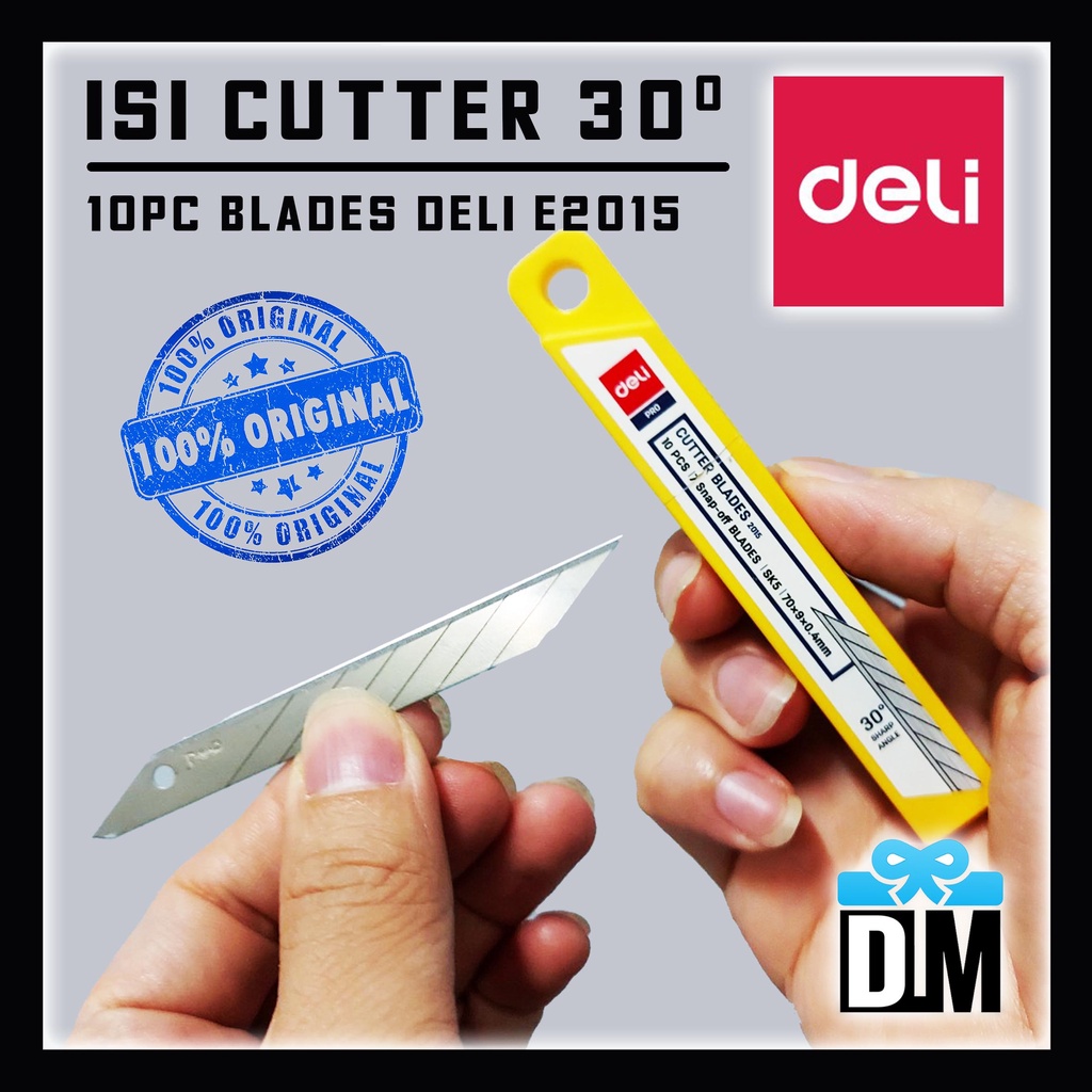 

ISI CUTTER 30 derajat tajam Blade Refill Cutter Biasa Deli E2015 SDI