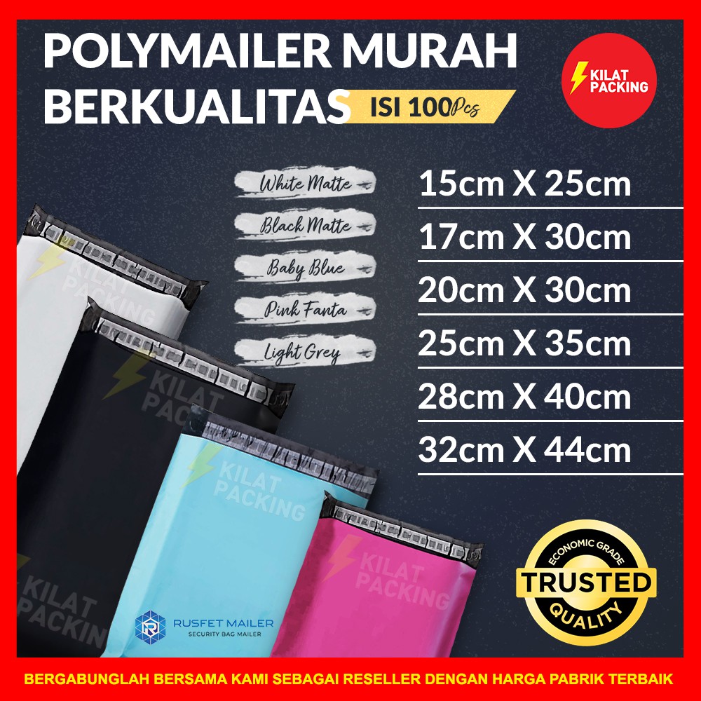

POLYMAILER EKONOMIS BERKUALITAS - PLASTIK PACKING MURAH ISI ±100 LEMBAR - HARGA DIJAMIN TERMURAH