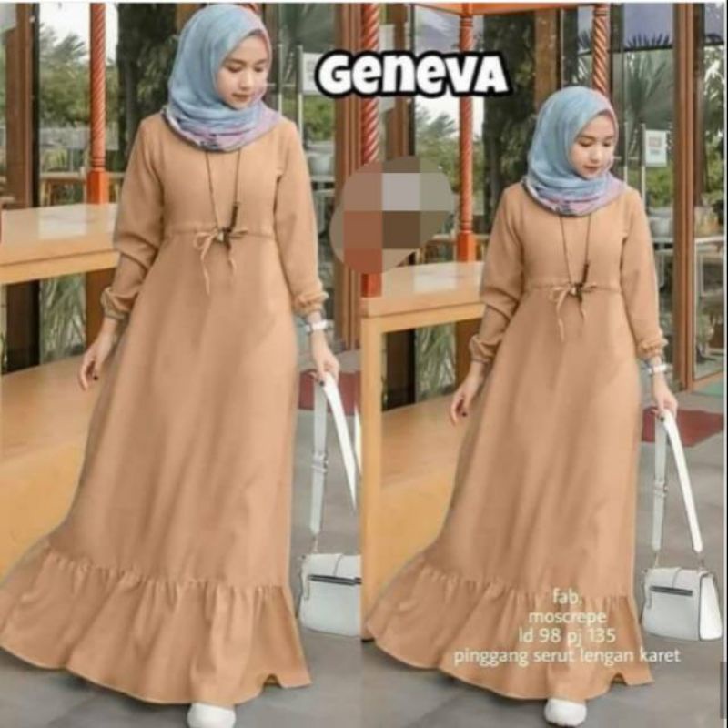 Geneva maxi dress fashion muslim remaja wanita