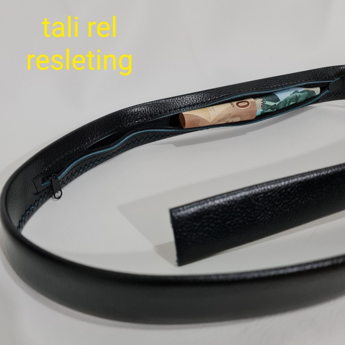 Ikat Pinggang Pria Kulit Rel Ada Resleting Buat Ganti Yg sudah rusak Pake Resleting P120/125cm Premi