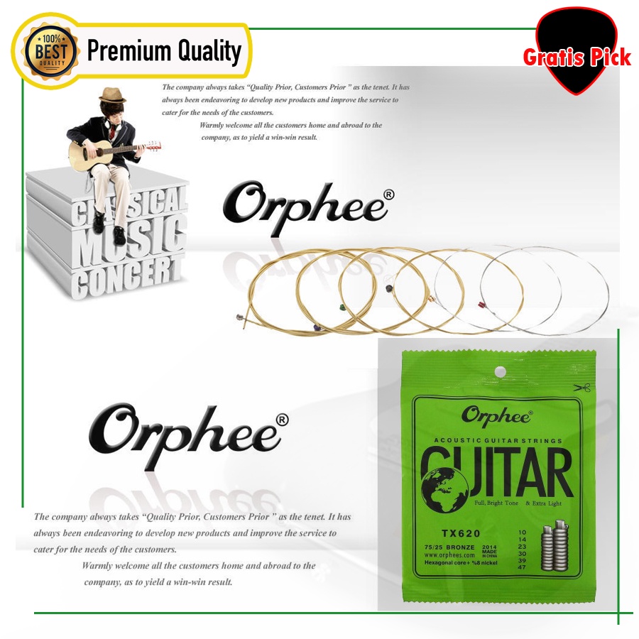 senar gitar orphee TX620 akustik acoustic 010  1set