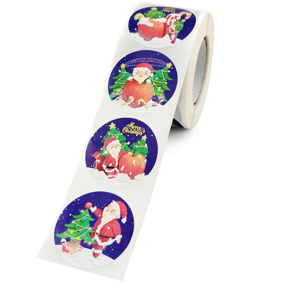 Preva Paper Stiker Candy Gift Packaging Kemasan Segel Merry Christmas Stiker Santa Claus