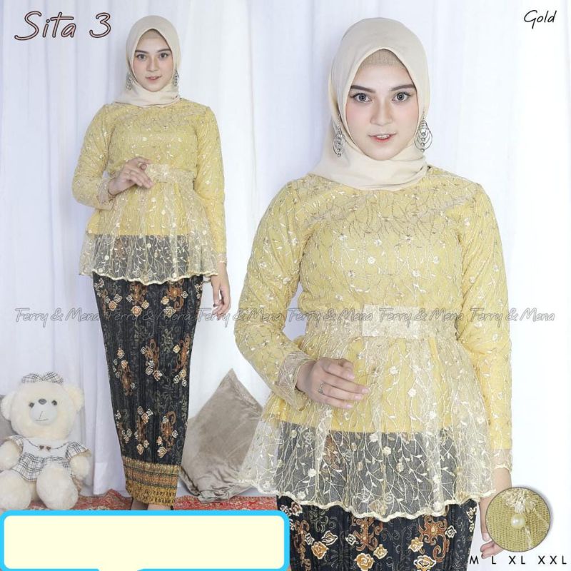 Set Tunik  tulle Modern  Baju Pesta Kutu Baru