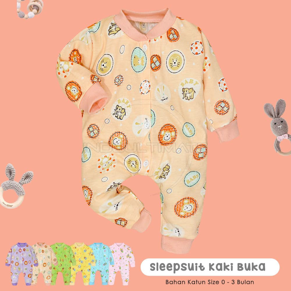 1 Pcs Jumper Bayi Kaki Terbuka Sleepsuit Kaki Buka 100% COTTON BC-031KK Jumper Bayi Jumpsuit Jumsuit Panjang Bayi Baju 0-3 Bulan Baju Tidur Bayi Anak Piyama Bayi Setelan Baju Bayi Lengan Panjang Laki-Laki Perempuan