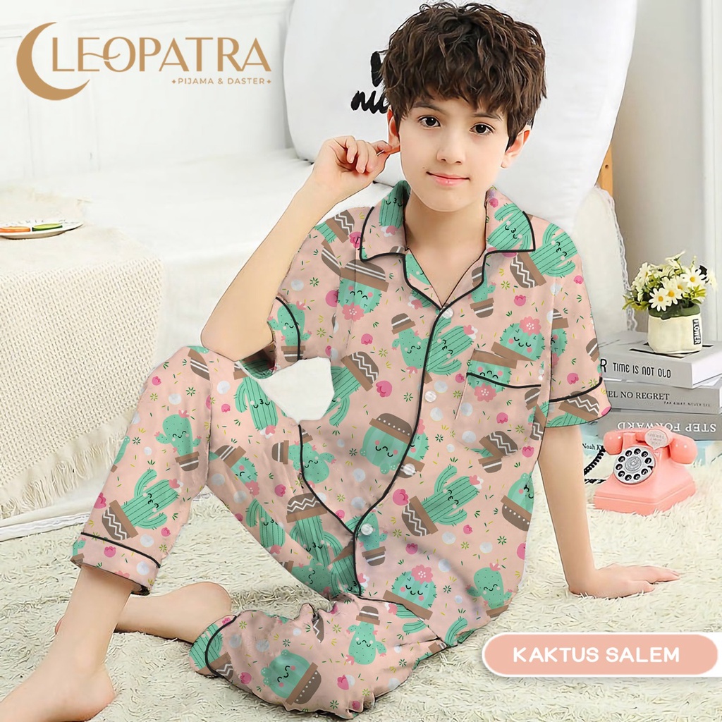 Cleopatra  Piyama Anak Laki-laki Motif Usia 10-12 Tahun (size 12) Setelan Baju Tidur Murah