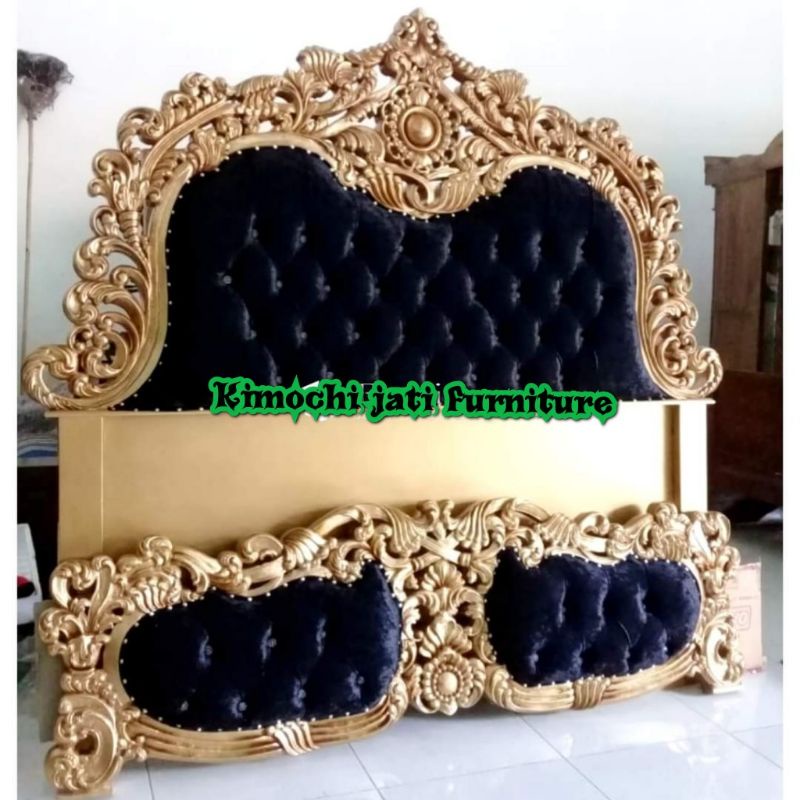 Tempat tidur barong tempat tidur ukir mewah dipan barong dipan sultan ukir jati mebel jepara