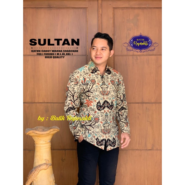 kemeja sultan kekinian terbaru batik pria lengan panjang modern kemeja batik premium