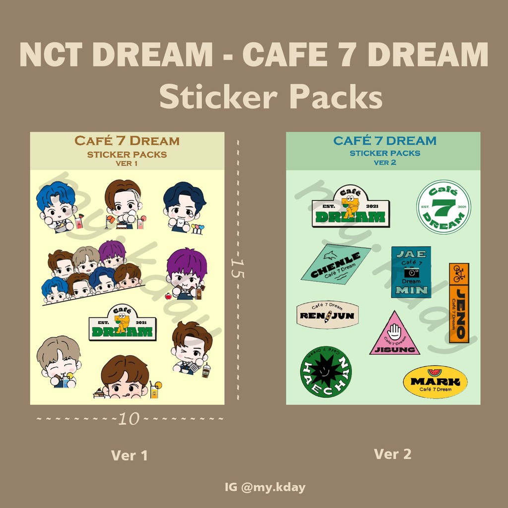 

ST-0008, Unofficial Sticker Stiker NCT Dream CAFE 7 DREAM Kiss Cut