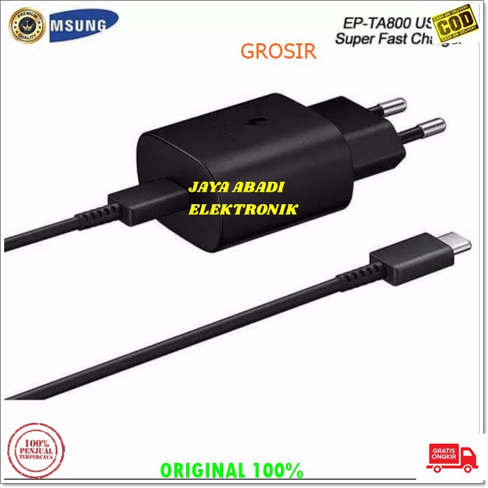 J117 SAMSUNG ORIGINAL 3A ADAPTOR 25 WATT CAS CASAN SUPER FAST CHARGING USB TYPE C TIPE C CHARGER CHARGE FLASH TRAVEL ADAPTER MULTI QUICK GALAXY NOTE MULTI GADGET BISA SEGALA GADGET YANG MENGGUNAKAN TYPE C KABEL SUPPORT FAST CHARGING HARGA TERJANGKAU