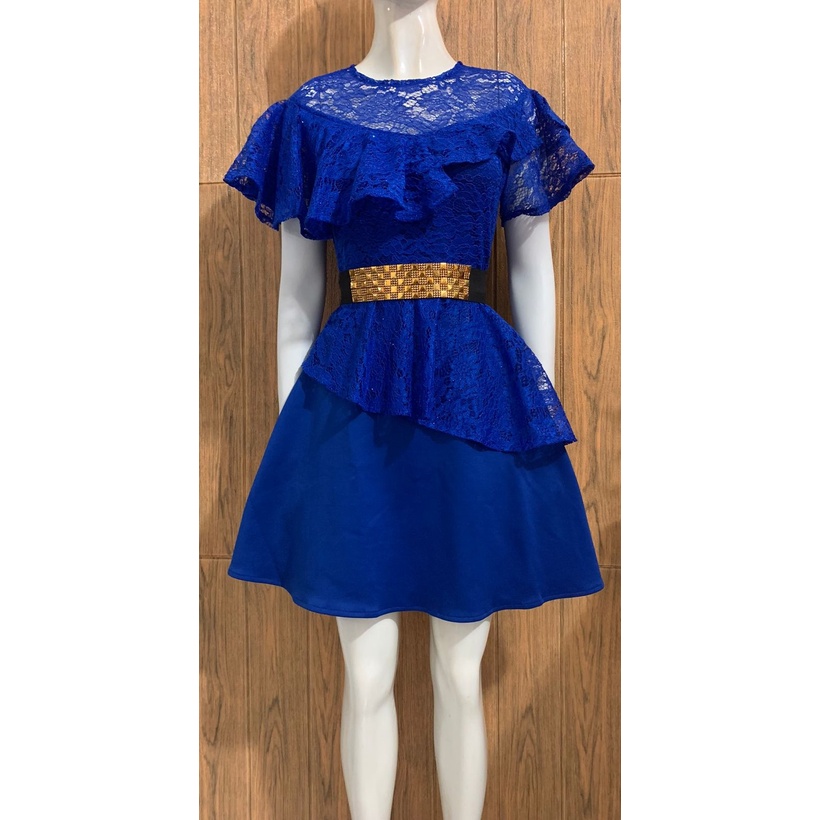 Kathryn collection # 116 Dres rok mekar scuba Import premium kombinasi brukat gliter free belt