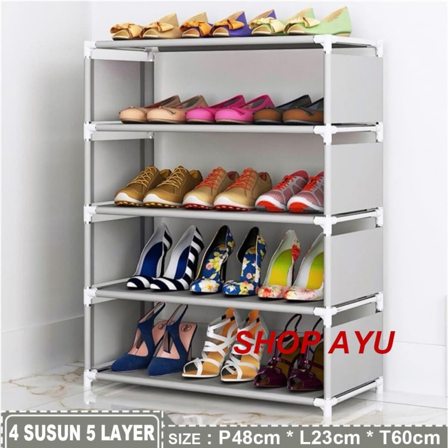 PARIM Rak Sepatu 5 Tingkat Tempat Sepatu Sandal 5 Susun Rangka Besi & Plastik YK DESIGN YK-216 A9P3