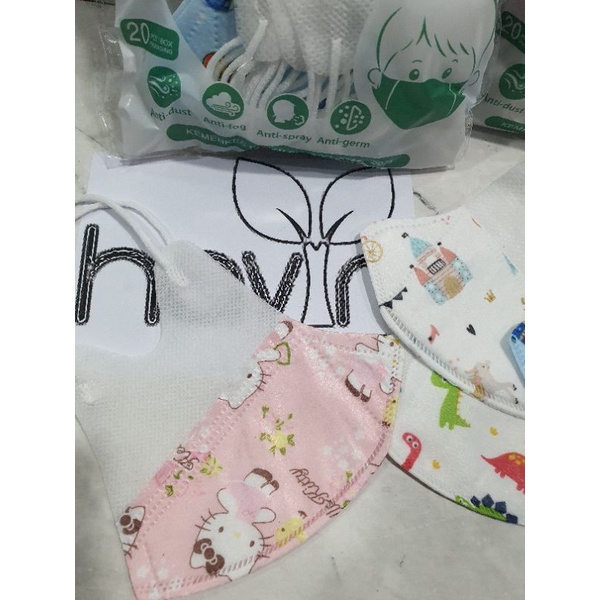 MASKER ANAK LUCU model DUCKBILL/DISPOSABLE MASK/MASKER ANAK BTS BT21 KF94-2