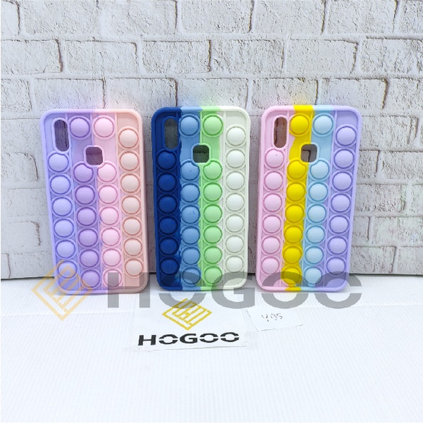 SILICONE CASE POP IT VIVO Y91 Y93 Y95 - CASE PENGHILANG STRESS PUSH IT BUBBLE CASE RAINBOW