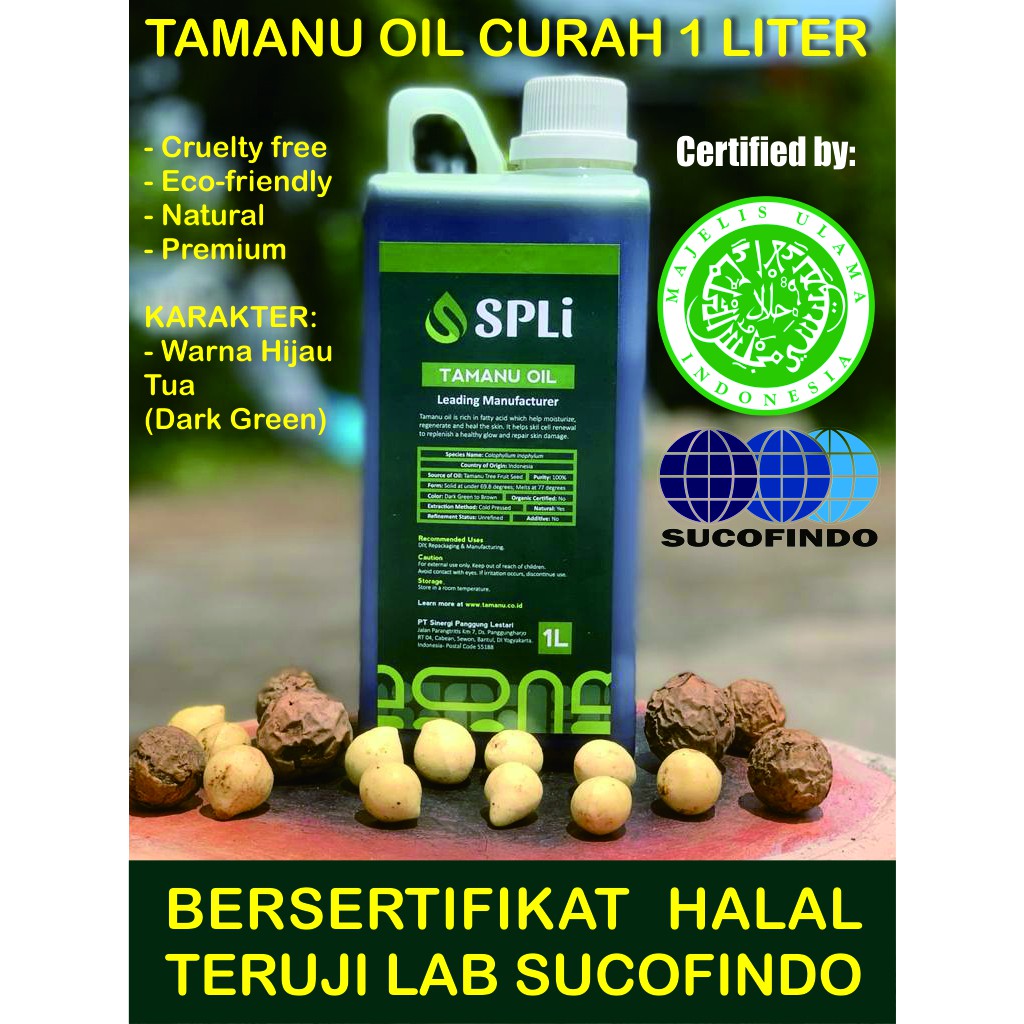 

Terbaik Tamanu Oil 1 liter bersertifikat Halal