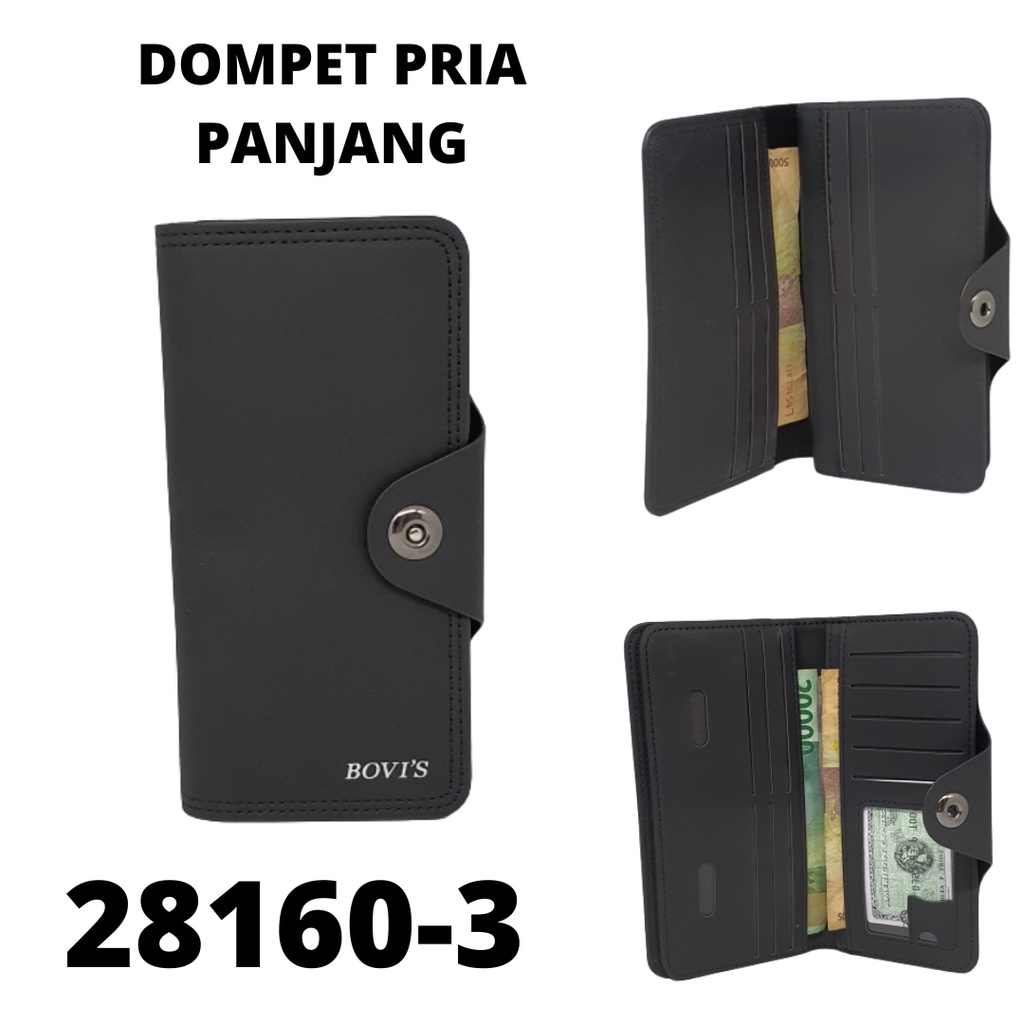 Dompet Pria Panjang Import Original Ori Bovis Branded Model Kancing Magnit Bahan Premium Kualitas Distro Keren Anak Muda Harga Murah Dan Terjangkau