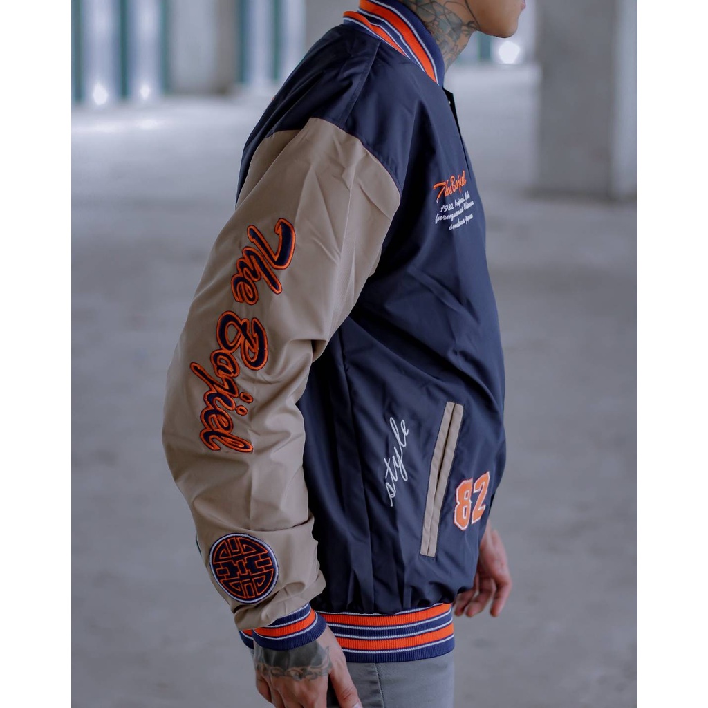 THE BOJIEL ORIGINAL Jaket Baseball Varsity  Bomber Bordir Emblem Oversize Terbaru Pria Wanita Kekinian