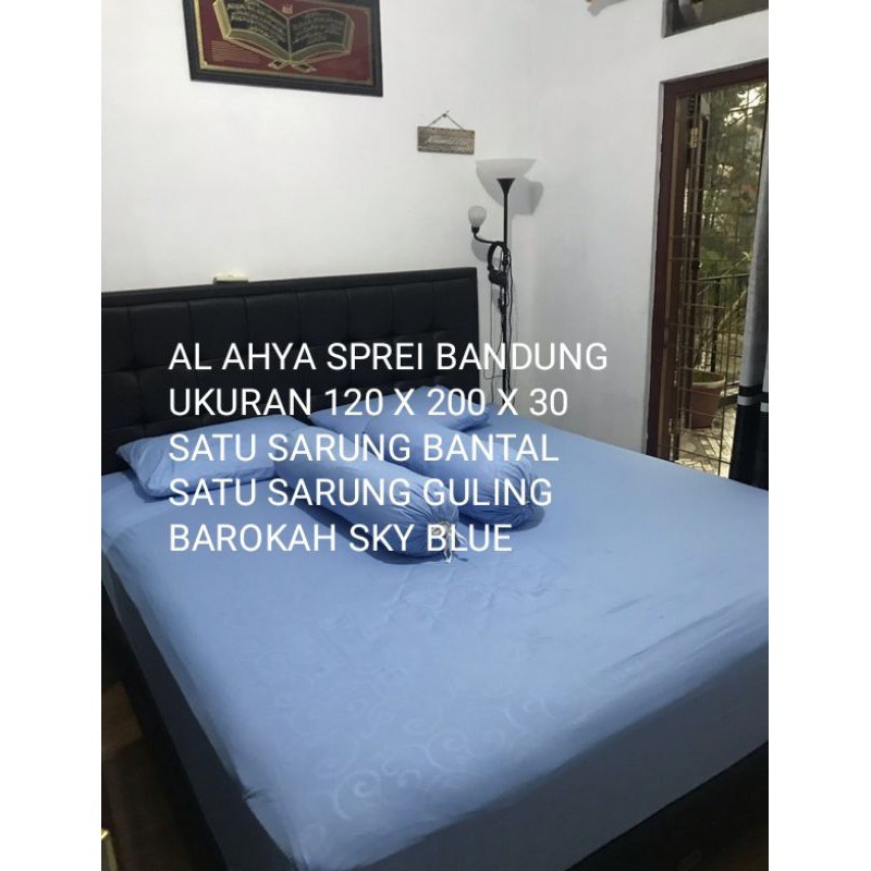 SPREI SET SINGLE POLOS EMBOS 120 X 200 X 30 - SKY BLUE