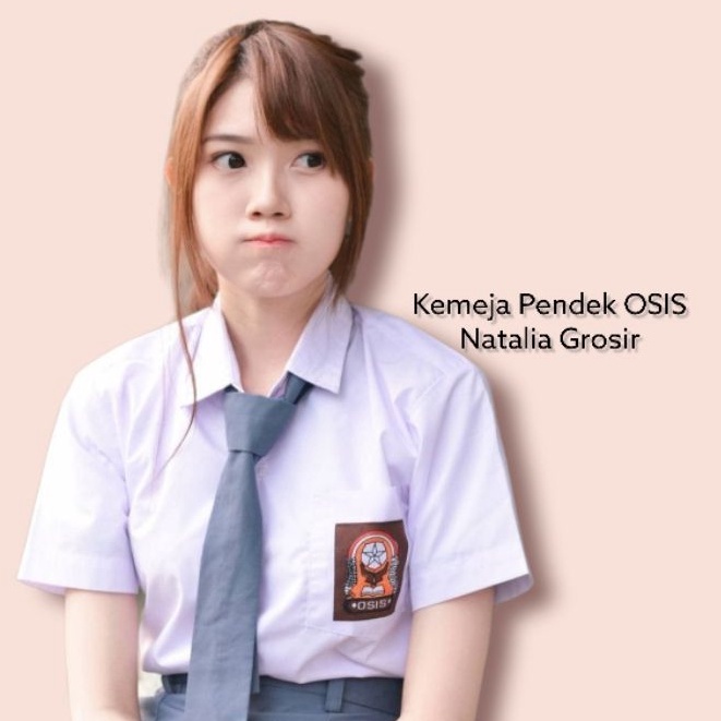 Kemeja Seragam SMA Pendek Putih - Ideal untuk OSIS &amp; Sekolah, Bahan Javatex Bed Bordir