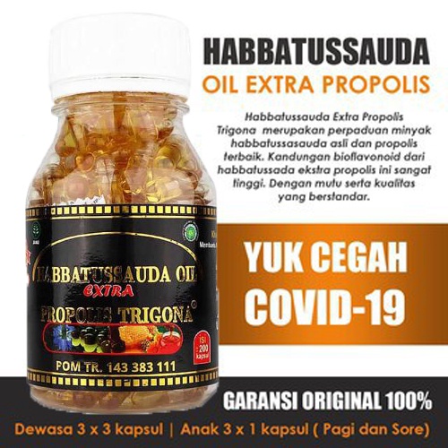 habbatusauda trigona propolis+madu+zaitun propolis trigona 200 kapsul