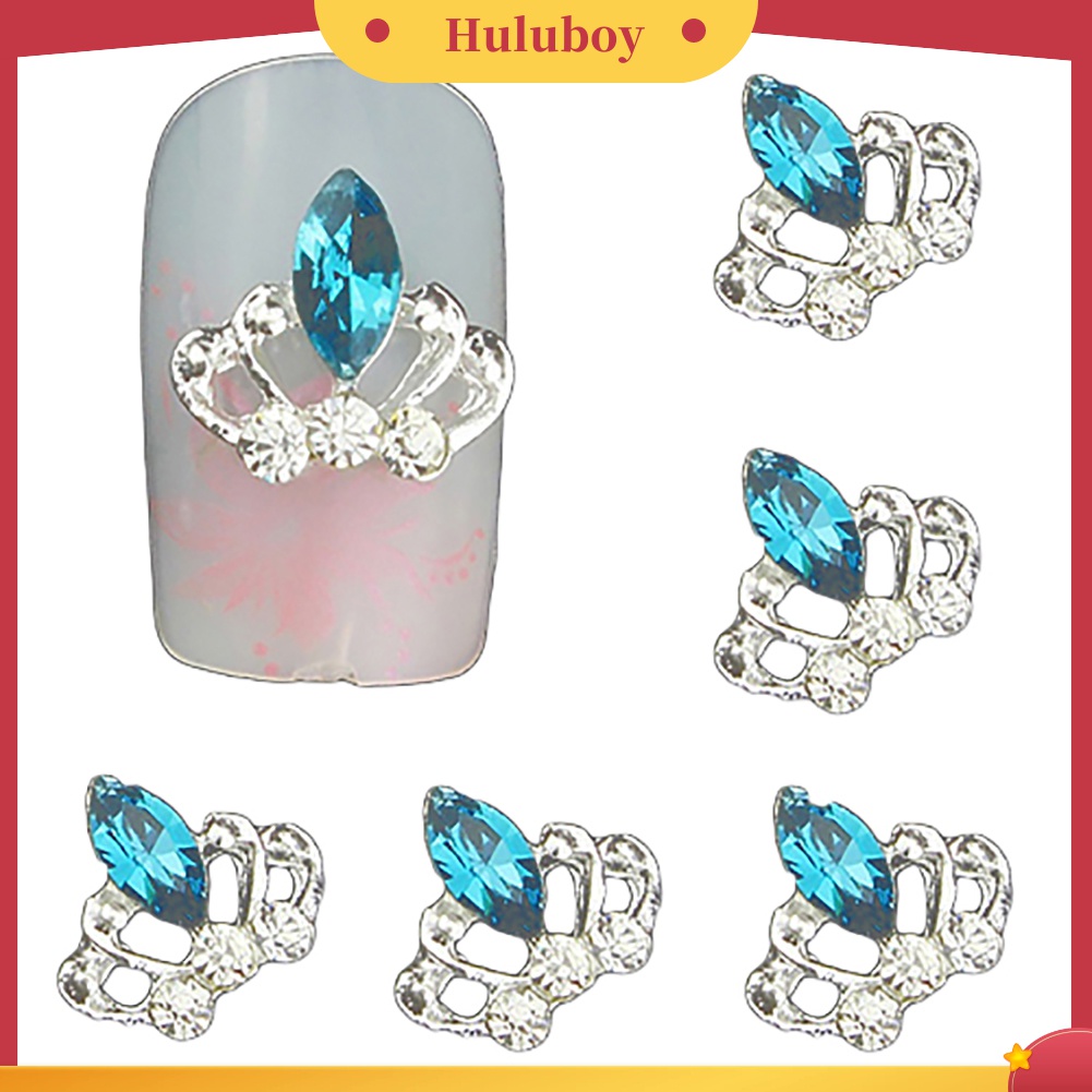 Huluboy Huluboy♡ 10pcs Berlian Imitasi Bentuk Mahkota 3D Untuk Dekorasi Manicure Charms