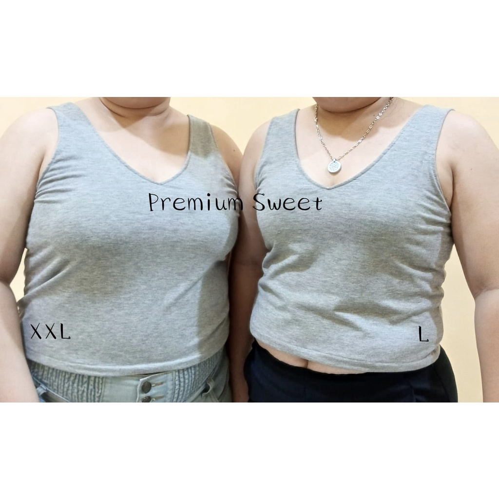 Premium Sweet - Crop Tank Top Big Size Atasan Murah Wanita Jumbo - Aisaa