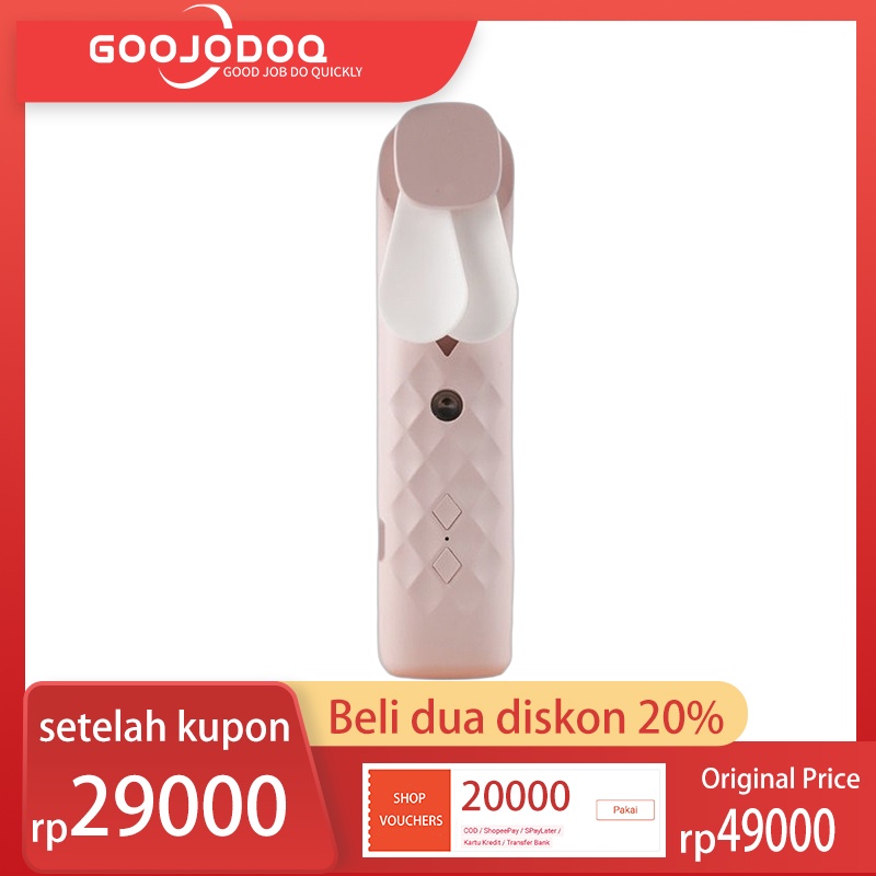 【Beli dua diskon 20%】 Goojodoq Kipas Angin 2 in 1mini Humidifier Fan USB Rechargeable