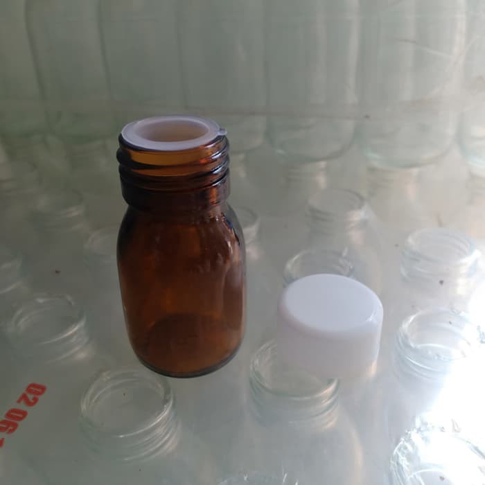 Botol kaca 30ml amber / coklat tutup ulir