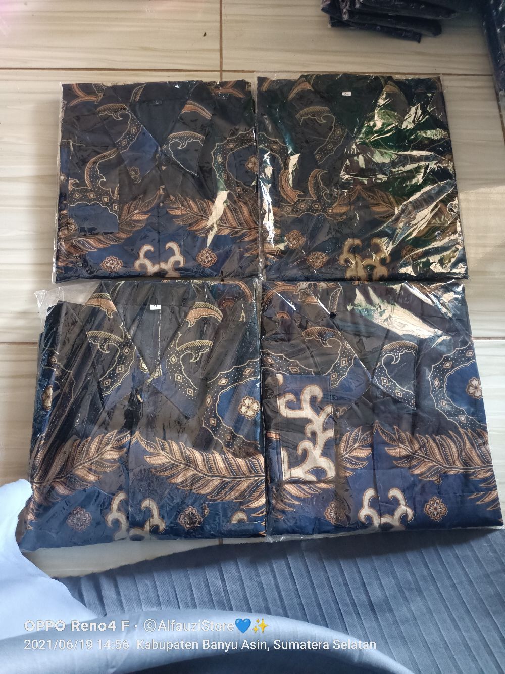 Krisno Mukti Navy Kemeja Batik Pria Lengan Panjang Full Furing Katun Halus Batu Raden