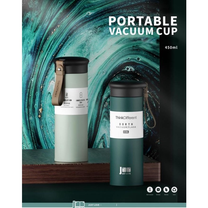 Orinoco Botol Stainless With Leather Strap Think Different J-2249