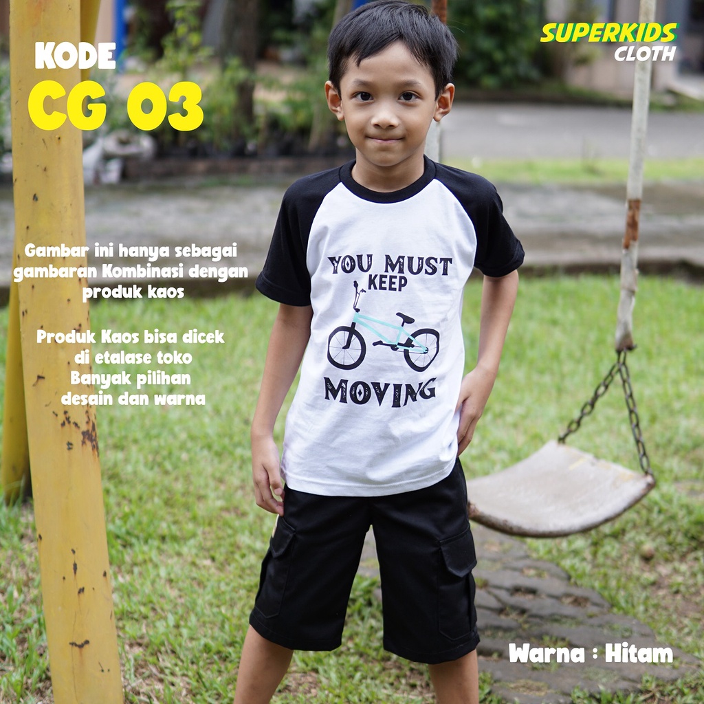 CELANA ANAK LAKI LAKI CARGO PENDEK / CELANA ANAK COWOK CARGO SUPERKIDS CLOTH 1 - 11 TAHUN