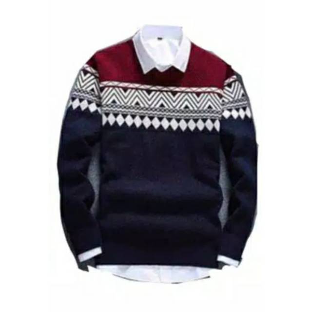 SN - Sweater Rajut Columbus tribal navy