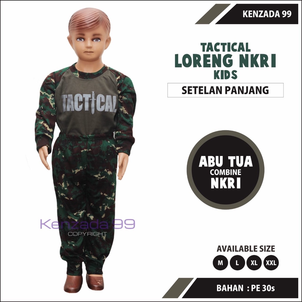 [COD] SETELAN KAOS ANAK TACTICAL LORENG LENGAN PANJANG