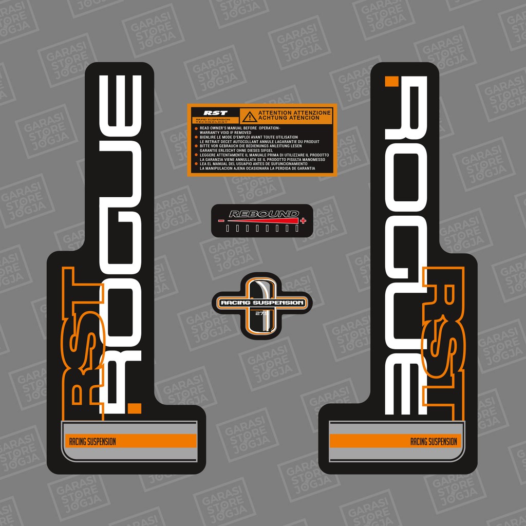 Decal Stiker Fork RST Rogue