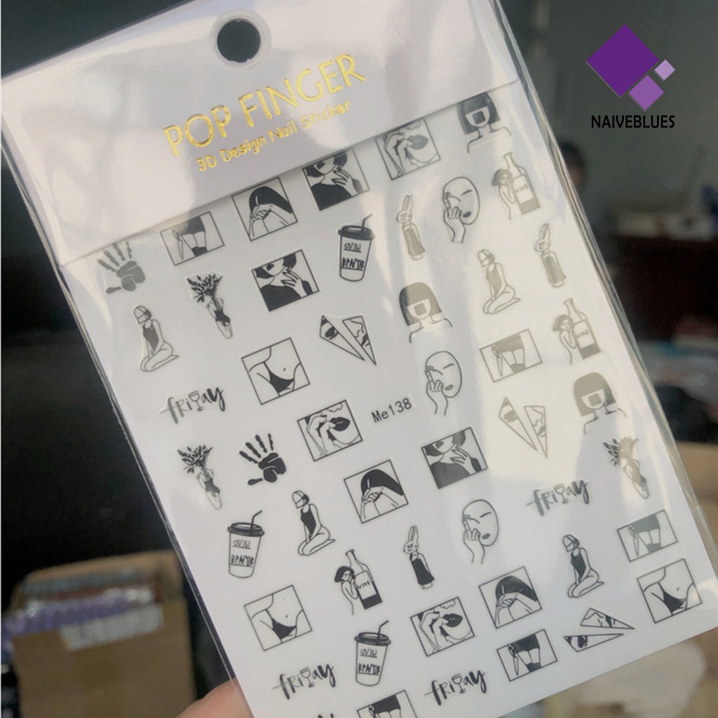 Naiveblue &gt; Stiker Kuku 10 Motif Sexy Untuk Nail Art / Manicure