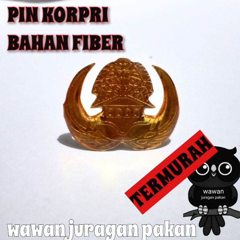 PIN KORPRI BAHAN KUNINGAN FIBER