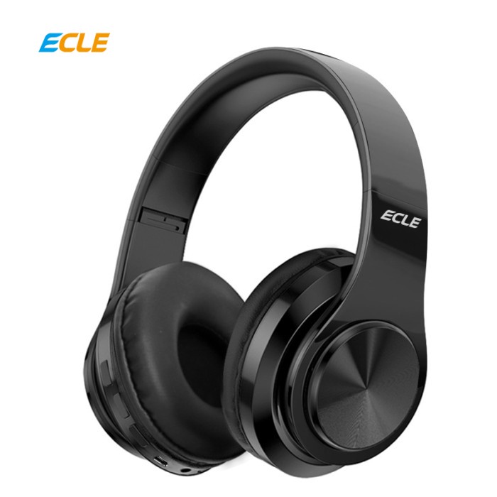 Ecle Gaming Stereo 8D Wireless Headphone Foldable Hifi Sound Quality - Hitam