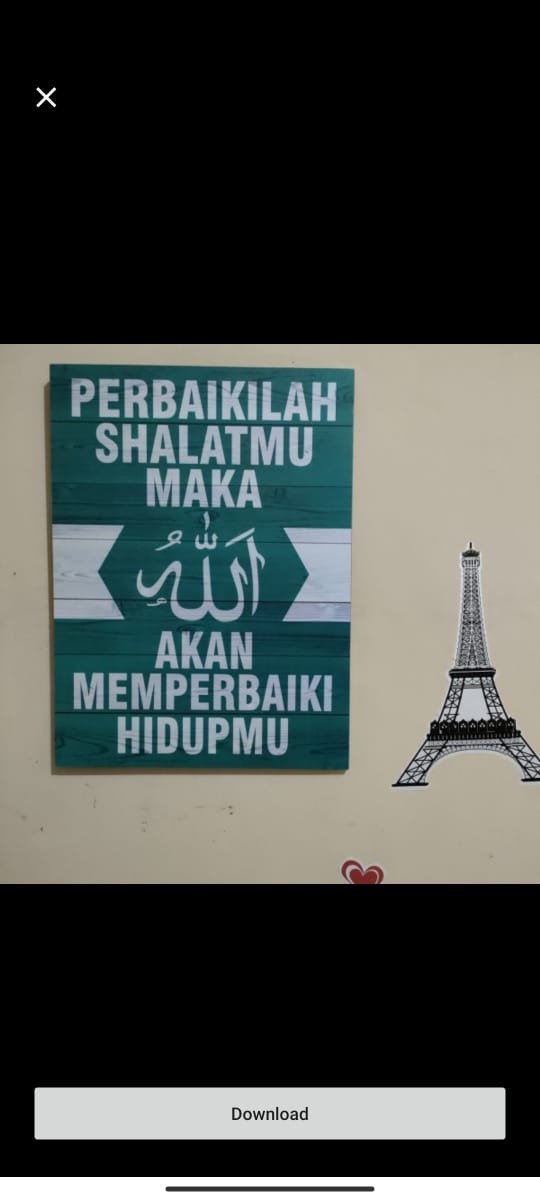 Hiasan Dinding Poster Kayu Wall Decor - Islami Bismillah Alhamdulillah