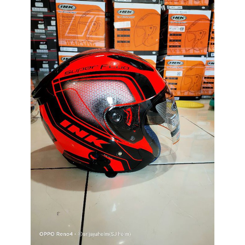 DISCOUNT_ HELM INK METRO 2 SE SUPER FLUO EDITION RD FLUO/BK DOBEL VISOR _BISA COD