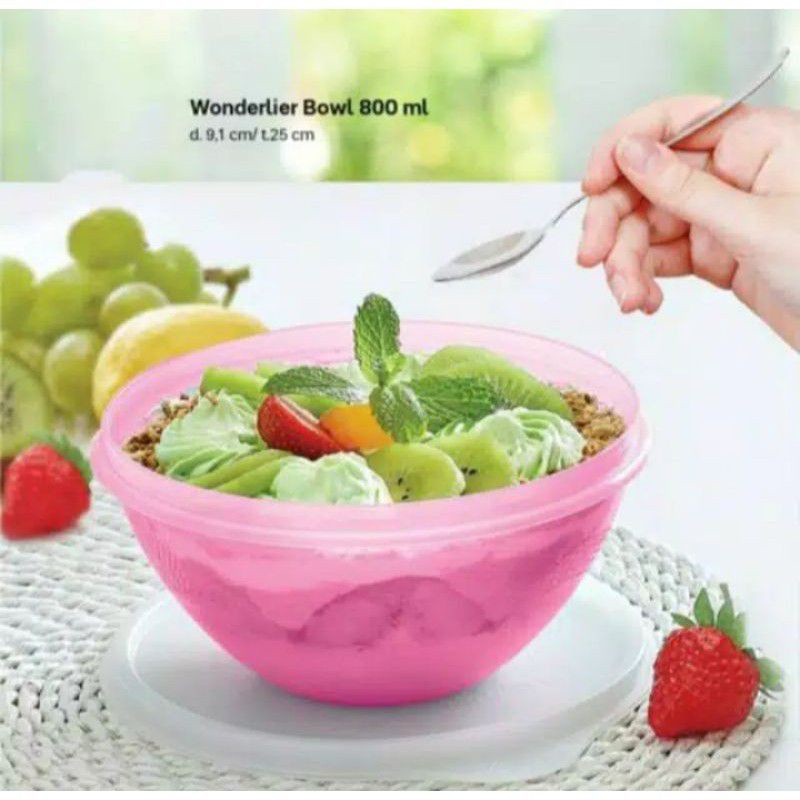 

Tuperware 1pcs Wonderlier Bowl 800ml Bowl Pink