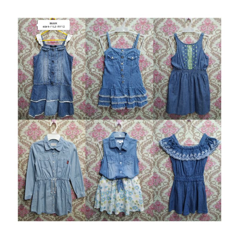 Tunik dress jeans denim anak preloved